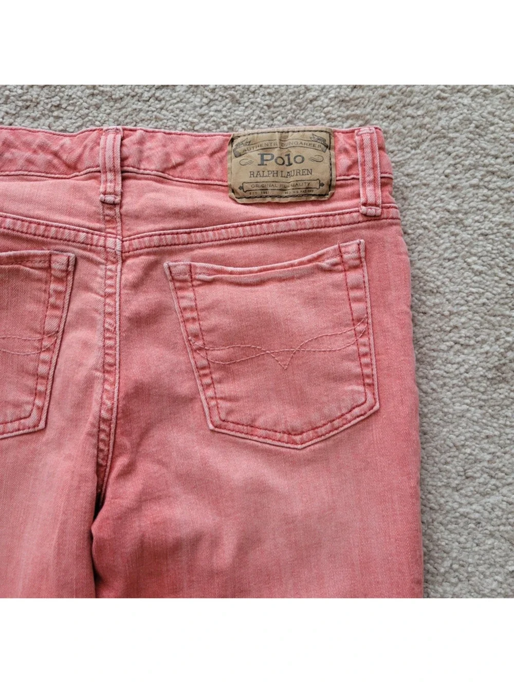 POLO Ralph Lauren Jemma Super Skinny Jeans Girls 14 Reddish Pink Stretch Denim